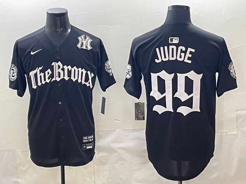 Men 2025 New York Yankees 99 Judge Black Five generations Joint Name Nike MLB Jersey style 39